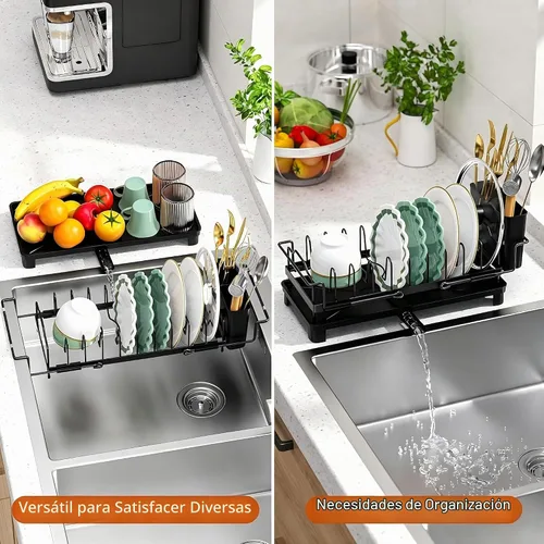 Vista 5 de masadi Escurridor de platos pequeño, escurridor compacto para encimera de cocina