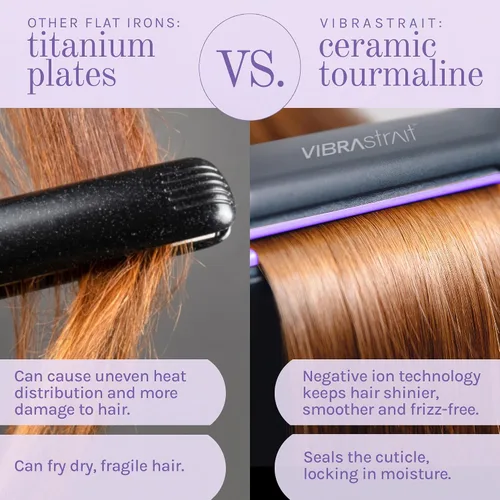 Vista 7 de Essential - Plancha plana de cerámica vibrante, 1 pulgada, alisador de pelo de cerámica rápido y sin encrespamiento, deslizamiento fácil y suave