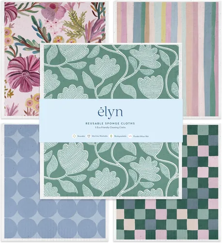 Vista 11 de ELYN Paños de cocina suecos, paños de esponja reutilizables y lavables, toallas de papel absorbentes para limpieza de cocina, platos, encimeras