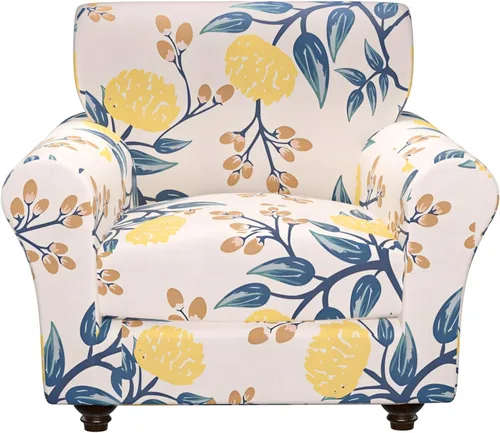 Vista 63 de Fundas elásticas para silla, fundas elásticas para sillón de 2 piezas, fundas de sofá lavables con diseño floral para sillón, protector de muebles