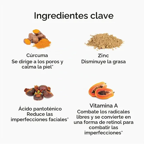 Vista 4 de Hush & Hush Suplementos para el acné para una piel clara – Fórmula clínicamente probada para reducir brotes e imperfecciones – Apoya el equilibrio
