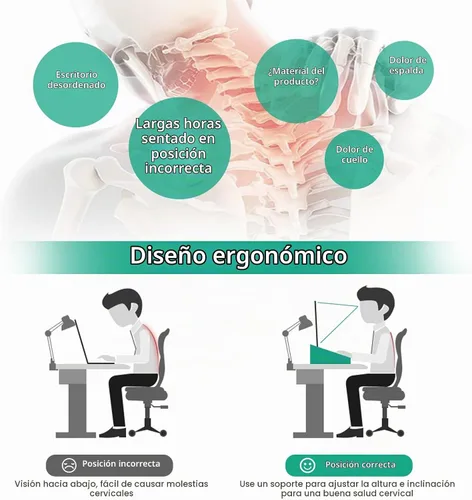 Vista 3 de Ufine Soporte de Bambú para Laptop de Escritorio con 3 Alturas Ajustables, Soporte para Notebook, Elevador de Monitor de Computadora con Estante
