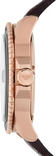 Vista 2 de Emporio Armani Reloj deportivo inspirado en buceo para hombre con correa de acero inoxidable, cerámica o silicona
