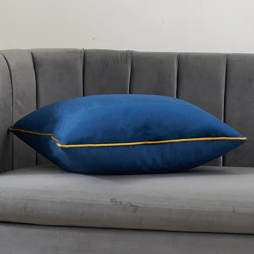 Vista 3 de Avigers Funda de almohada decorativa de 24 x 24 pulgadas, azul, terciopelo