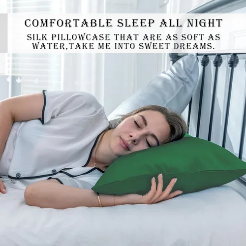 Vista 12 de Funda de almohada de seda para cabello y piel, suave, transpirable y sedosa, juego de fundas de almohada 100% tamaño estándar de 2 piezas, fundas