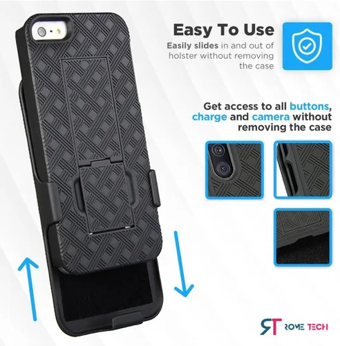 Vista 5 de Funda diseñada para iPhone 5/5s/SE (2016) con funda de clip para cinturón