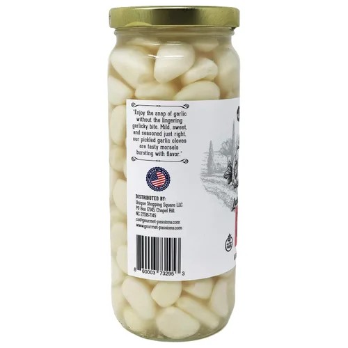 Vista 6 de Lara's - Dientes de ajo en escabeche en tarro (16 onzas líquidas), sabor crujiente y suave, larga vida útil, ajo enlatado