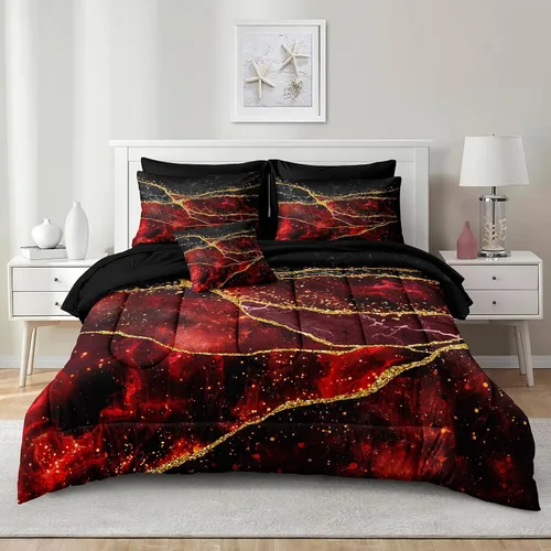 Vista 24 de Juego de edredón de sol y luna negro, juego de ropa de cama boho, ropa de cama de galaxia celestial y espacio estrellado, edredón mandala exótico