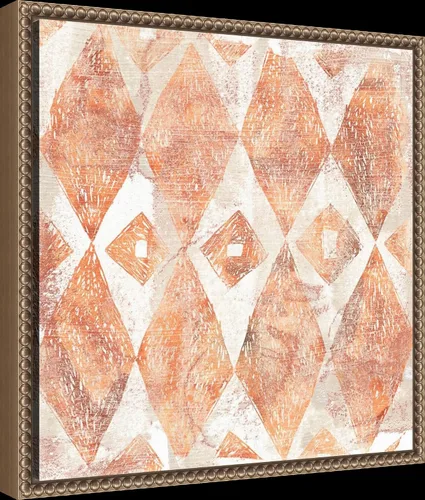 Vista 2 de Amanti Art Framed Canvas Wall Art 16x16 Red Earth Textile VI by June Erica Vess, Framed Wall Art Canvas, Abstract Artwork, Traditional Decor, Small