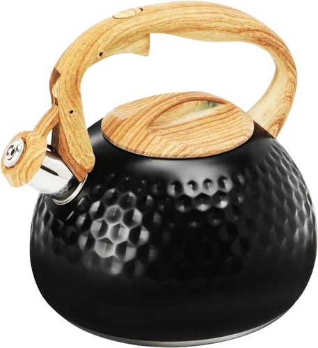 Vista 11 de Hervidor de Té Foedo para Estufa, Teteras Silbantes de 2.6 Cuartos para Estufa, Mango Plegable Resistente al Calor, Tetera Bonita (Beige)