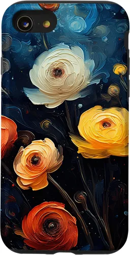 Vista 18 de Gorgeous Star Night Ranunculus Flowers Famous Painting Case for iPhone 17