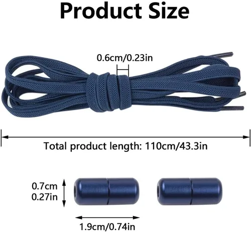 Vista 4 de 2-6 pares de cordones elásticos sin atar, cordones universales para zapatos para niños y adultos, cordones sin cordones con cierre de metal