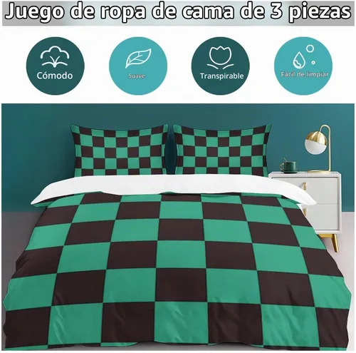 Vista 5 de INFLAG Juego de ropa de cama de anime: juego de funda de edredón de microfibra cepillada suave de 68 x 90 pulgadas, 3 piezas, 1 funda de edredón