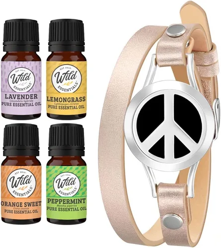 Vista 21 de Wild Essentials - Pulsera de cuero con aceite esencial, Cuero