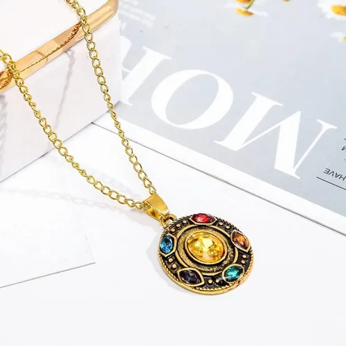 Vista 7 de PILLOBOX Thanos Infinity Guantelete Collar Joyería Colgante Juguetes Regalos Para NiñoNiñaHijoHija Metal