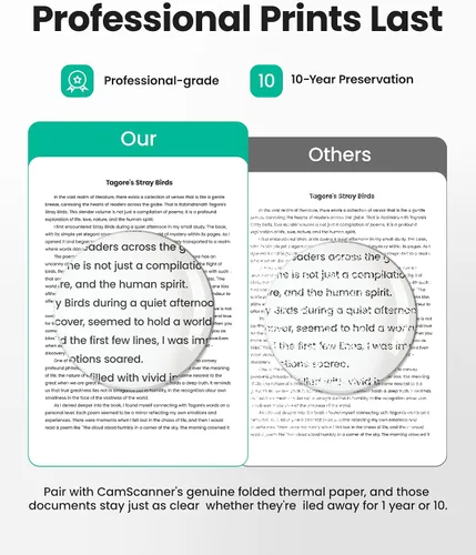 Vista 7 de P1 Pro Impresora Térmica Sin Tinta, Impresora Bluetooth Portátil Tamaño Carta EE. UU. con 1 Rollo de Papel, para iPhone, Android, Computadora, Uso