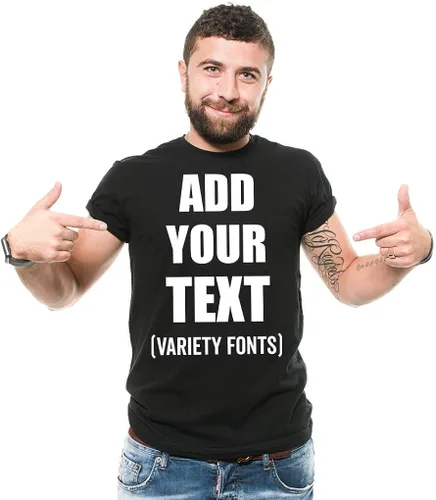 Vista 4 de Camiseta personalizada para añadir tu texto, camiseta de algodón personalizada para hombres y mujeres