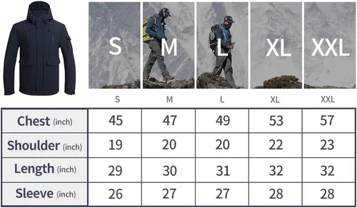 Vista 7 de Pioneer Camp Abrigo de invierno para hombre impermeable con forro polar cálido con 9 bolsillos aislante resistente al viento con capucha