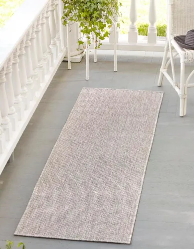 Vista 79 de Unique Loom Collection - Alfombra casual de transición sólida jaspeada para interiores y exteriores