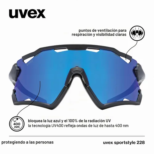Vista 3 de Uvex Uvex Sportstyle 228 - Gafas deportivas unisex (paquete de 1)