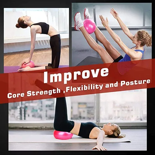 Vista 5 de Pelota Mini de Ejercicio y Pilates para Yoga, Barra, Pequeña para Estabilidad en Casa, Entrenamiento Blandito, Terapia Física, Mejora el Equilibrio