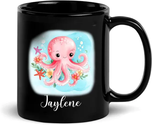 Vista 26 de Taza de café con nombre personalizado, regalo para amigo, compañero de trabajo, cumpleaños, taza de cerámica negra personalizada para amantes