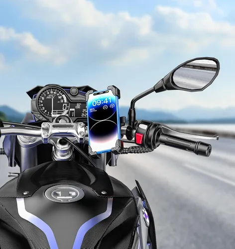 Vista 9 de VAZESWIN Motorcycle Phone Mount, 1s Lock Bike Phone Holder with Safety Lock