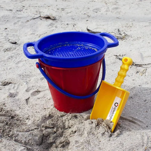 Vista 4 de Spielstabil - Juguete de playa grande con tamiz de arena (un tamiz incluido, los colores varían), fabricado en Alemania