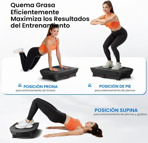 Vista 4 de Merach CV30 Curved Vibration Plate Exercise Machine for Lymphatic Drainage Negro