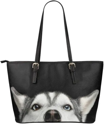 Vista 2 de InterestPrint Funny Puppy - Bolso de piel para mujer