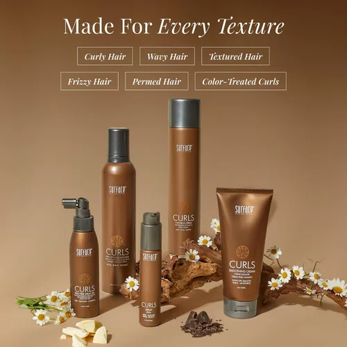 Vista 6 de Surface Hair - Máscara intensiva de rizos, hidrata, protege y cura con manteca de cacao y aceite de babasú, 6 onzas líquidas