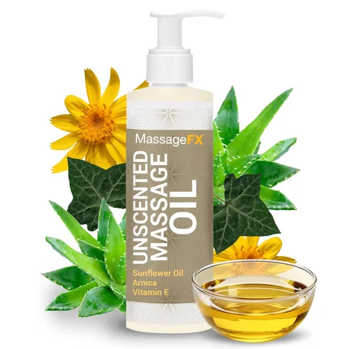 Vista 10 de Aceite de masaje de Massage FX - Aceite de semillas de girasol y almendras dulces 100% puro, vitamina E, hiedra, árnica y aloe, sin perfume