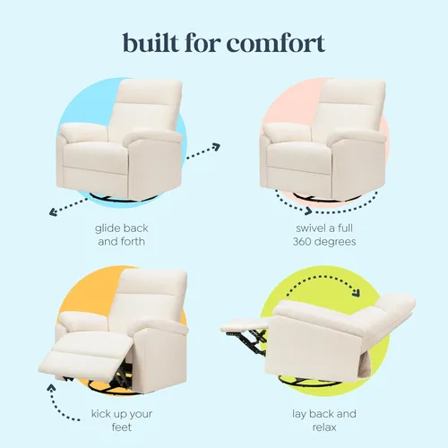 Vista 4 de DaVinci Suzy - Planeador reclinable con giro de 360°, manual, acogedor