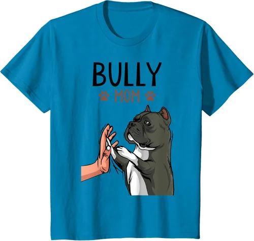 Vista 52 de American Bully Mom Cute Dog Mama Camiseta divertida para mujer, Blanco, S