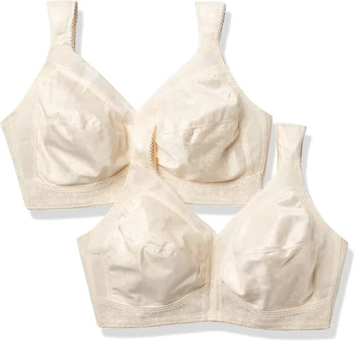 Vista 14 de Playtex Brasier inalámbrico para mujer, sujetadores de talla grande de 18 horas disponibles, cobertura completa, alisado, 4693, paquete individual