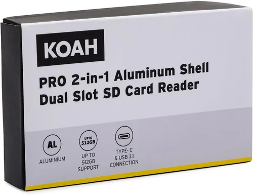 Vista 8 de Koah Pro 2-en-1 aluminio Shell OTG doble ranura lector de tarjetas SD