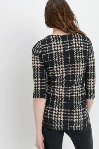 Vista 42 de LaClef - Blusa de maternidad para mujer, cuello redondo, manga 3/4, plisada al frente, estilo peplum