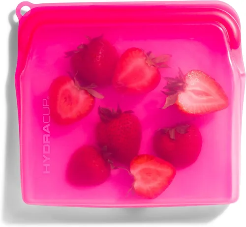 Vista 4 de Hydra Cup Bolsas de silicona reutilizables para almacenamiento de alimentos para preparación de comidas, paquete de 6, 30 onzas Sello a presión