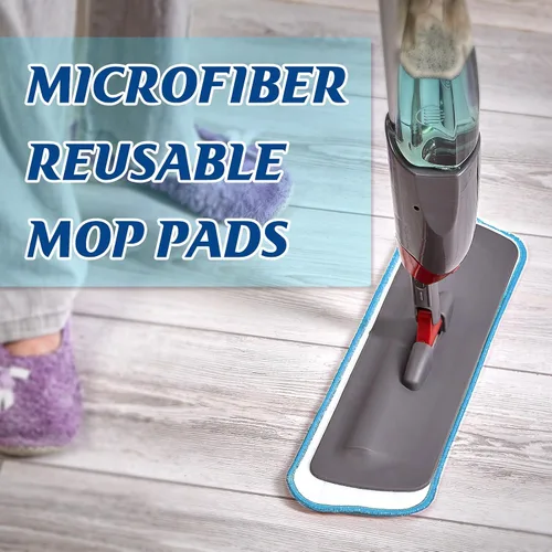 Vista 5 de 40 paquetes de almohadillas de microfibra para fregona, lavables a máquina, reemplazo de cabezal plano de limpieza, reutilizables, almohadillas
