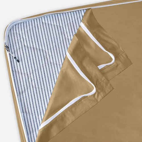 Vista 28 de Twin Zip Sheet 39x75-3 Piece Full Size Zipper Fitted Sheet - 1 Base & 2 Top Sheet - 1200TC 100% Cotton Breathable & Cooling - Fits 15" Deep Pockets