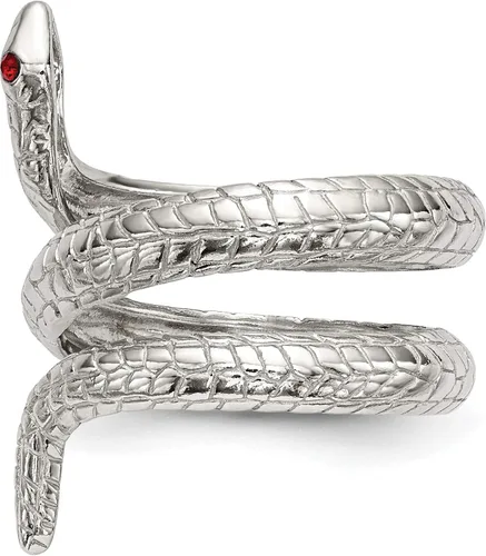 Vista 3 de Anillo de serpiente de cristal de plata de ley - Jewelry By Sweet Pea, Metal