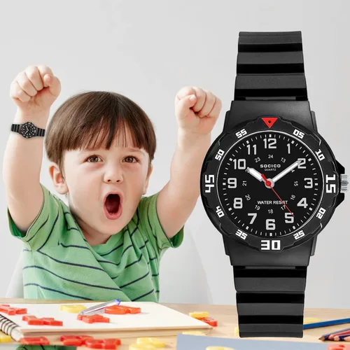 Vista 2 de Reloj analógico para niños, resistente al agua, para enseñar el tiempo, para niños y niñas, correa suave para aprender