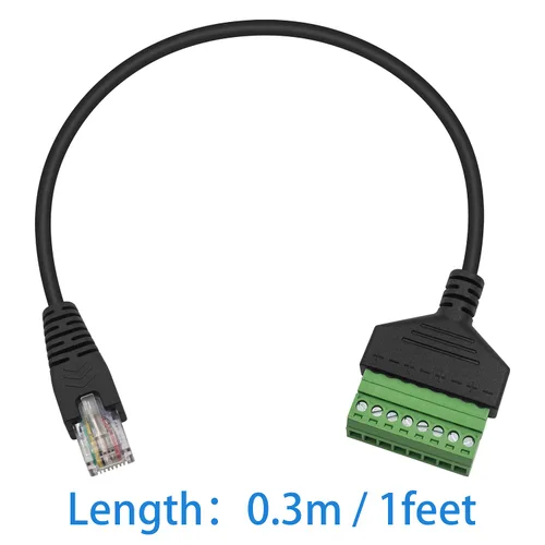 Vista 5 de Duttek Caja de conexión de terminales de tornillo RJ45, conectores RJ45 macho a adaptador de bloque de terminales de tornillo de 8 pines, adaptador