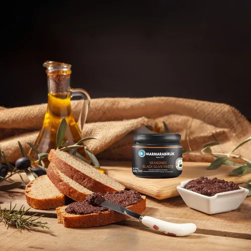 Vista 7 de Marmarabirlik, Aceitunas negras para untar picantes, pasta de aceitunas turcas y tapenade, sabor mediterráneo gourmet, perfecto para sándwiches
