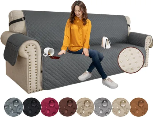 Vista 32 de XINEAGE Funda para Sillón Reclinable Resistente al Agua, Fundas Antideslizantes para Silla Reclinable con Bolsillos, Fundas Acolchadas Gruesas