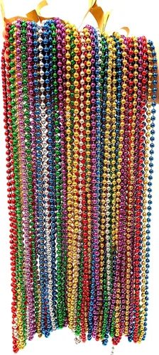 Vista 4 de Collares metálicos festivos con cuentas