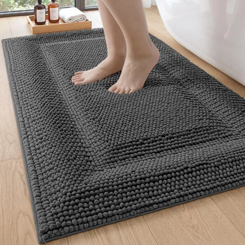 Vista 16 de DEXI Alfombrillas de baño para el baño 16x24, alfombra de baño antideslizante lavable, alfombrilla de baño de chenilla gruesa y suave absorbente