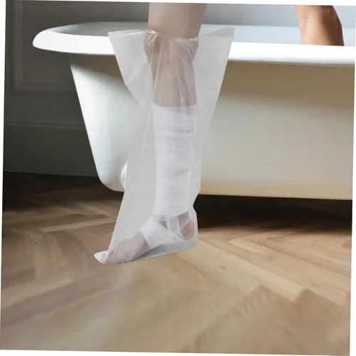 Vista 5 de Funda de ducha para pierna, funda impermeable para pies, protector de ducha para pies, suave y cómodo, reutilizable