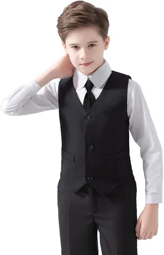 Vista 4 de Trajes de 5 piezas para niños traje formal de portador de anillos