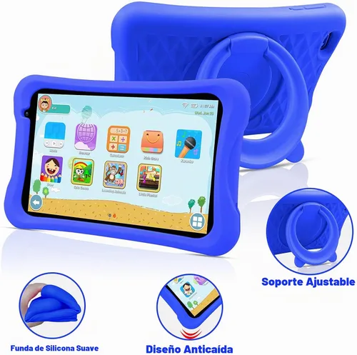 Vista 2 de PRITOM Tablet Android Quad Core de 8 pulgadas, 64 GB, WiFi, Bluetooth, cámara dual, educación, juegos, control parental, software para niños